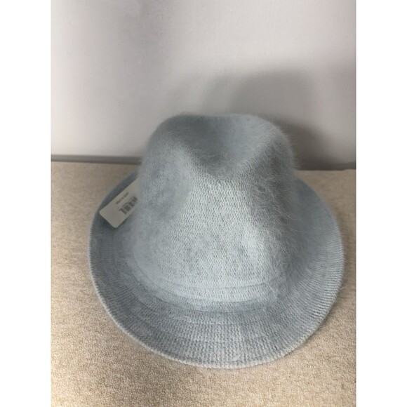 NEW VTG Winter Womans Angora Gatsby Bucket Hat Light Blue One Size  Fuzzy - Picture 1 of 9